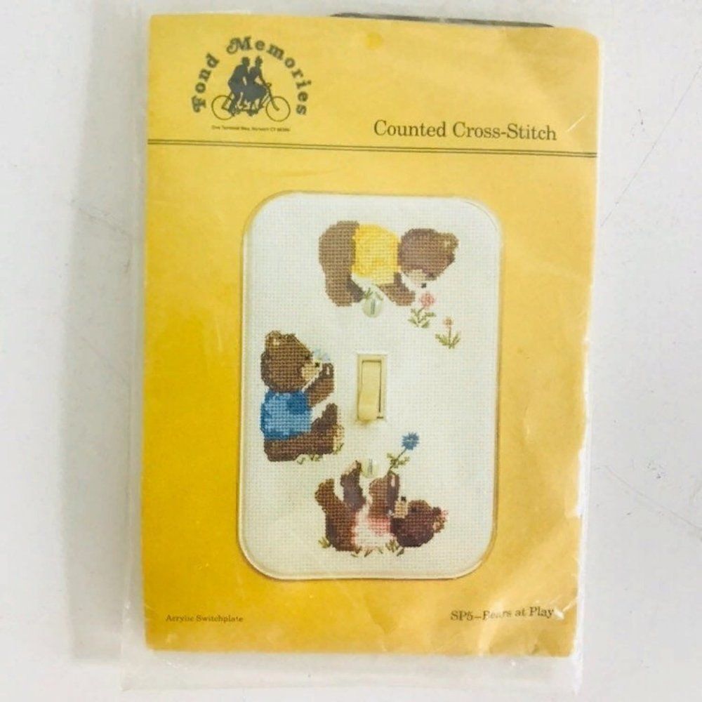 Bears at Play Embroidery Kit Switch Plat New